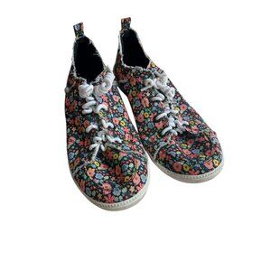 Skechers BOBS Floral Sneakers Canvas 7.5 Lace Up Comfort Walking Boho Cottage